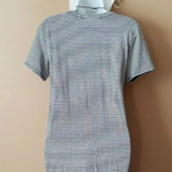 Theory Knotted Striped Pima Cotton Dress - Picture 5 of 6